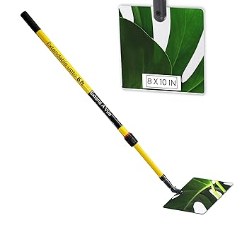 Extend A Vue Telescoping Inspection Mirror - Standard Fiberglass, Lightweight & Durable, 3 ft - 6 ft Pole, 8 x 10 inch Acrylic Mirror