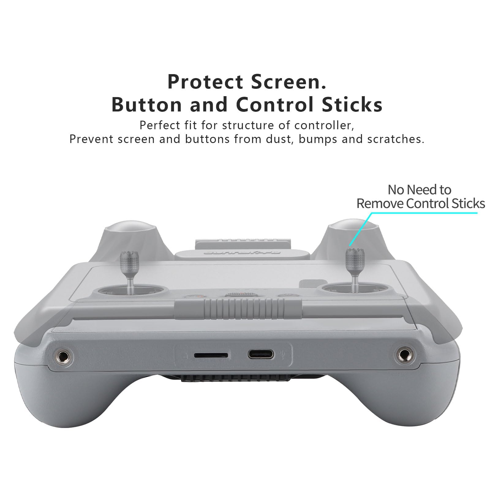 FPVtosky RC 2 Controller More Protector Kit for DJI Mini 4/5 Pro Accessories, 3-in-1 Kit includes RC 2 Sun Hood Cover - Image 4