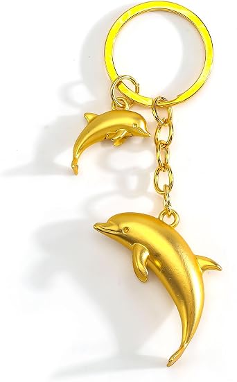 Dolphin Keychain Gold Keychain Ocean Gifts for Men Dolphin Gifts for Women Friends Birthday Christmas Mother Day