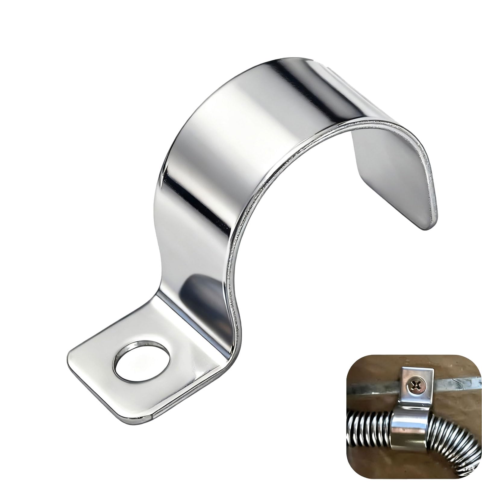 8 Fascette Fermacavo In Acciaio Inox 304 Con Imbottitura In Gomma – 16mm Di Diametro, Per Tubi E Cavi - 3
