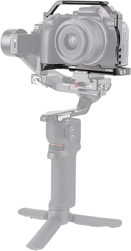 Miniatura 7 de FocusFoto Kit de jaula para cámara con mango superior para cámara sin espejo Canon EOS R10, equipo de video de aluminio con riel NATO, zapata fría,