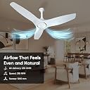 CADLEC ThunderX 1200mm BLDC Ceiling Fan with Remote Control | BEE 5 star Rated Energy Efficient Ceiling Fan | High Air Delivery | 5 Year Warranty (White) gallery image