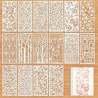 16 Stück Kunststoff Schablonen Set, 22 X 10 Cm Schablonen Textilgestaltung Abstrakte Schichtschablone Wiederverwendbare Malschablonen Schablonens für DIY, Möbel, Holz, Boden, Scrapbooking, Handwerk
