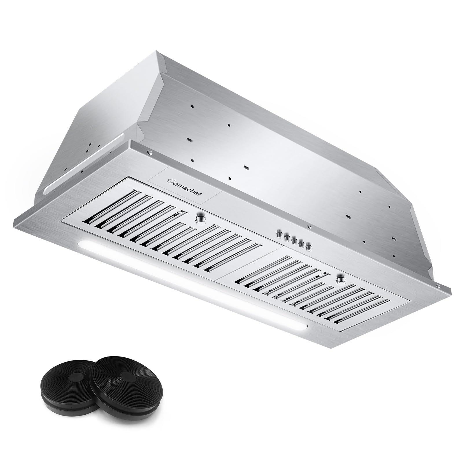 AMZCHEF Range Hood Insert 30 Inch, Stainless Steel Range Hood 900 CFM, Builtin