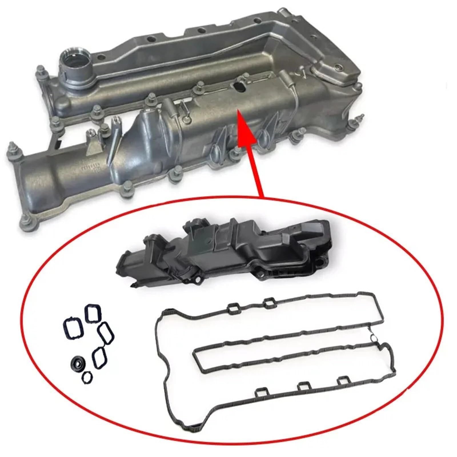 55596087 5607229 Tapa de válvula del cárter 55590969 55590970 55569822 Compatible con GM Opel Astra Vauxhall Insignia 14-17 Juego de juntas(Valve Cover Gasket)