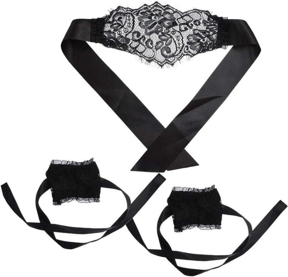 Sexycatty Women Sexy Lace Blindfold Eye Mask Role Play Handcuff Sets Sex Fancy Costume