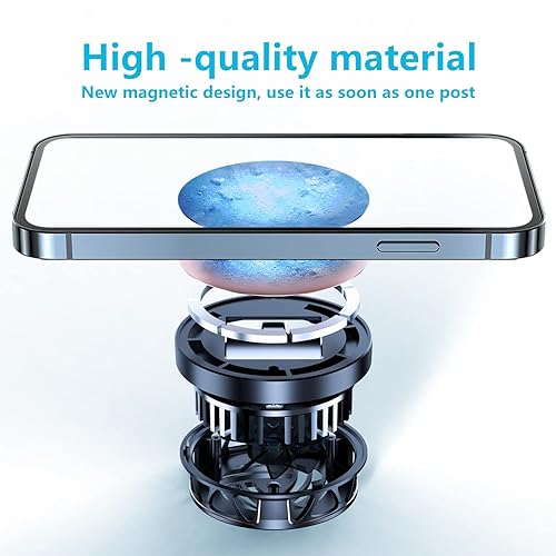 Miniatura 7 de PEPPER JOBS Ventilador magnético para teléfono celular, ventilador de refrigeración con placas magnéticas, pantalla LED, luces RGB y sistema de