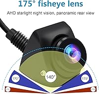 Vista 3 de B-Qtech Cámara de visión trasera de respaldo para vehículo AHD 1080P, lente ojo de pez ajustable de gran angular de 175° CVBS AHD conmutable, cámara