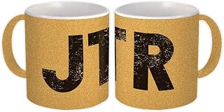 Greece Santorini Thira Airport JTR : Gift Mug Airline Travel Pilot AIRPORT - Gold Glitter