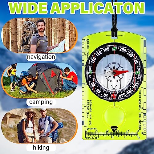 20-Pcs-Acrylic-Orienteering-Compass-Navigation-Backpacking-Compass-Hiking-Compass-Map-Reading-Compass-Professional-Boy-Scout-Compass-for-Navigation-Orienteering-and-Survival-Outdoor-Exploring-Green
