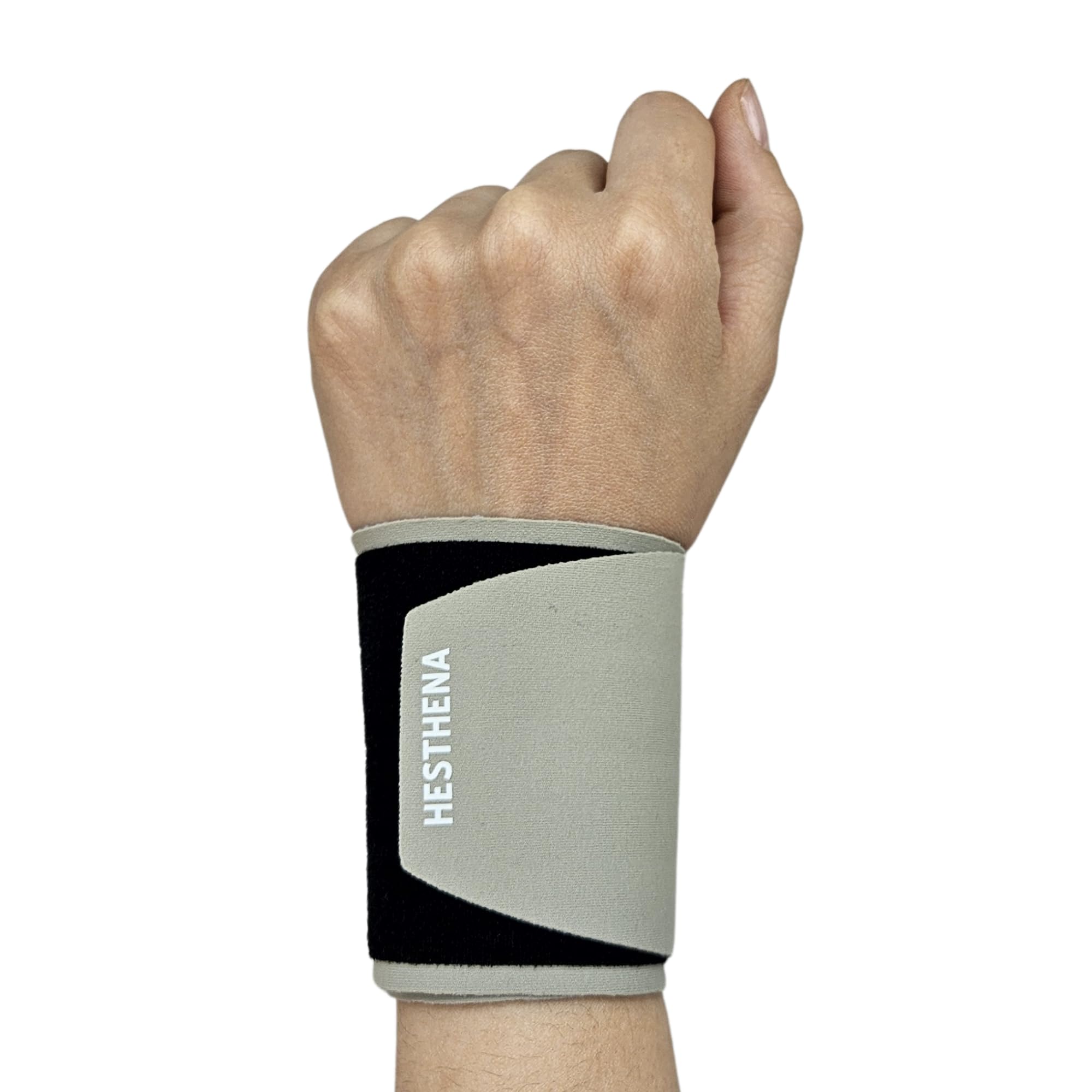 HESTHENA Wide Fit Wrist Support Brace for Pain Relief – Thumb-Free, Lightweight & Soft Ideal for Carpal Tunnel, Typing, Daily Use (1pc)