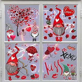 Mauts 9 Sheet Valentines Decorations Window Clings Decorations, Valentines Day Decoration
