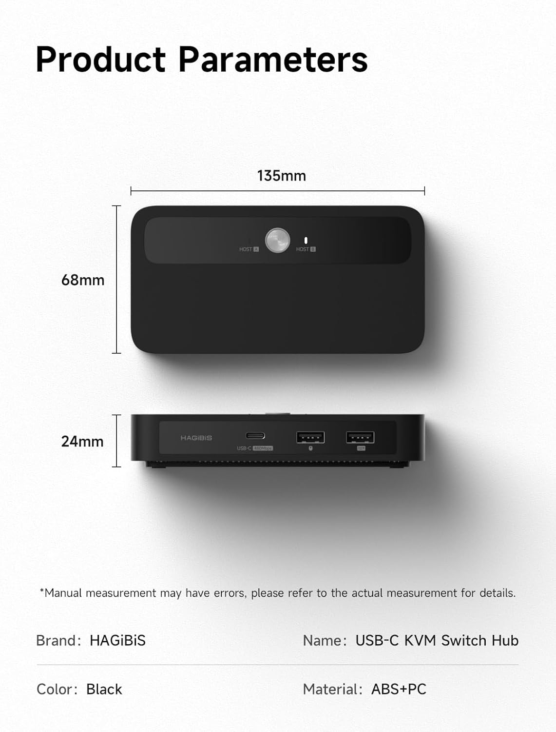Hagibis KVM Switch 1 Monitor 2 Computers with 100W PD, 4K@120Hz HDMI, USB-C KVM Switcher Hub Sharing Monitor Keyboard Mouse Printer Scanner for Switch2 macOS Windows Linux
