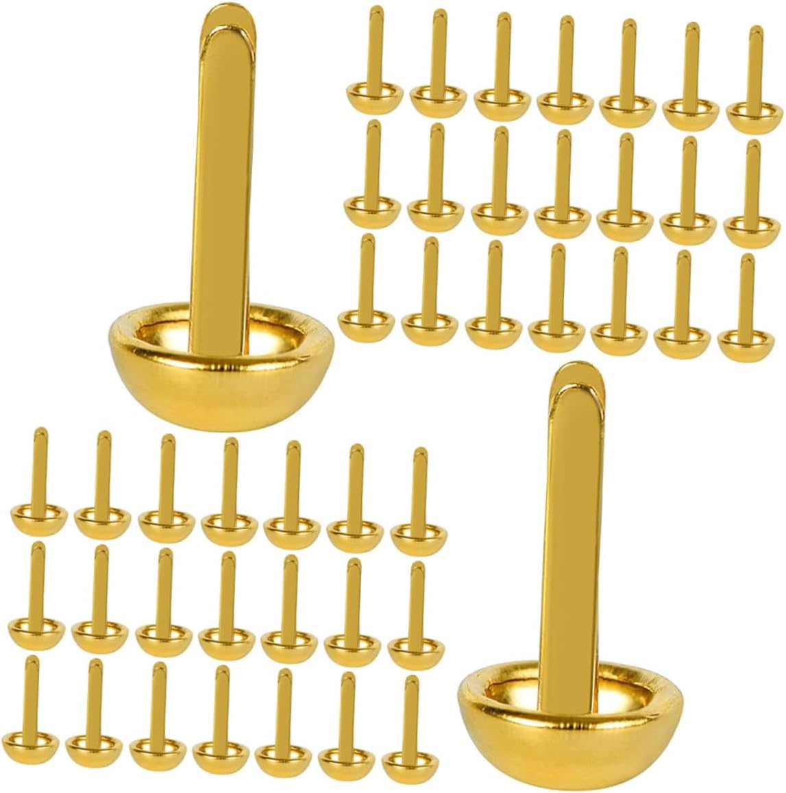 ORFOFE 300pcs Round Head Paper Fasteners Brads, Gold Iron Scrapbooking Pins for School Art Supplies, Crafting, DIY Projects, and Paper Crafts