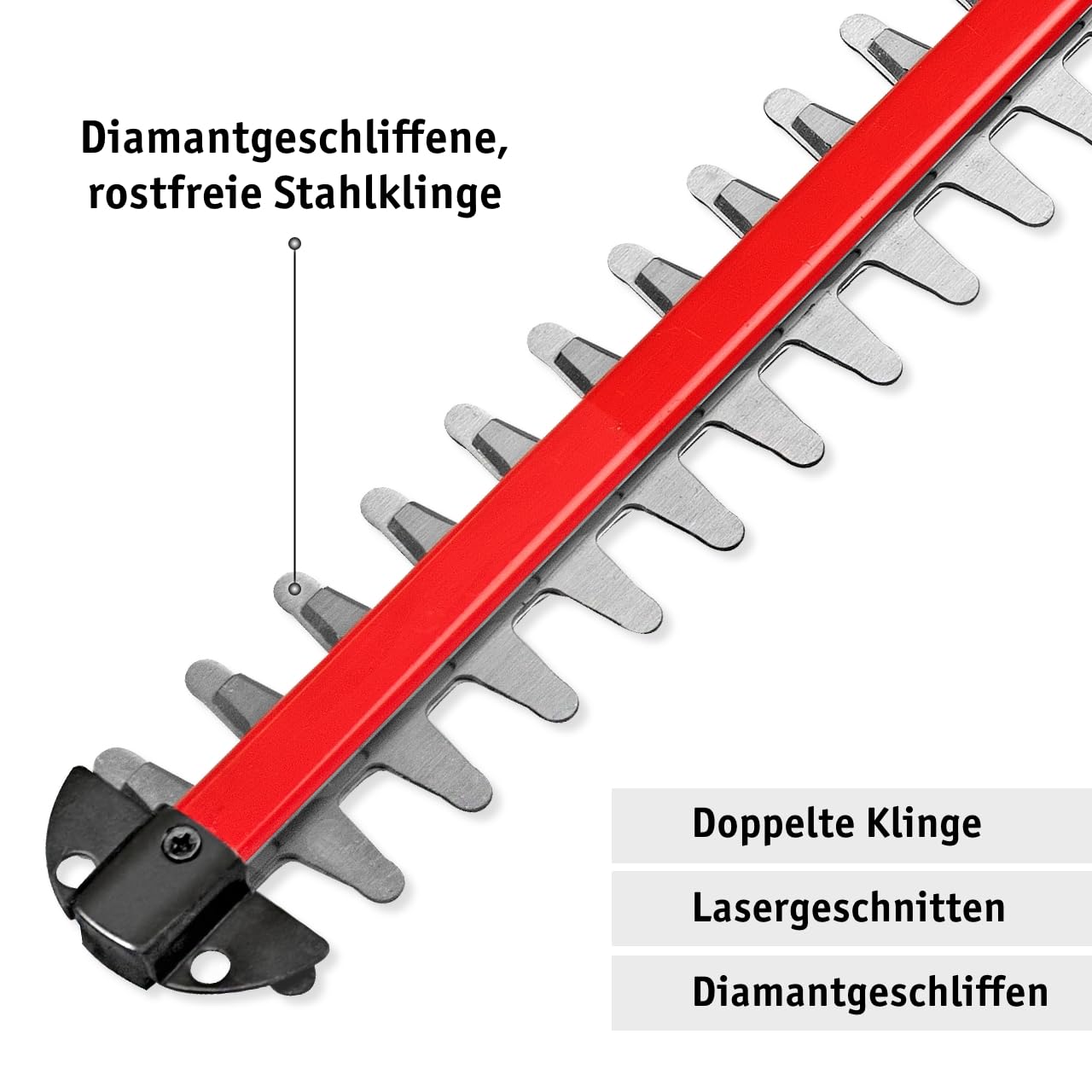 WALTER Li-Ion Akku-Heckenschere 20V, 45cm Schnittlänge | Zusatzhandgriff, Komfortables Arbeiten, schneidet präzise und ordentlich,Scharfes Metall Messer,längere Gartenarbeit geeignet