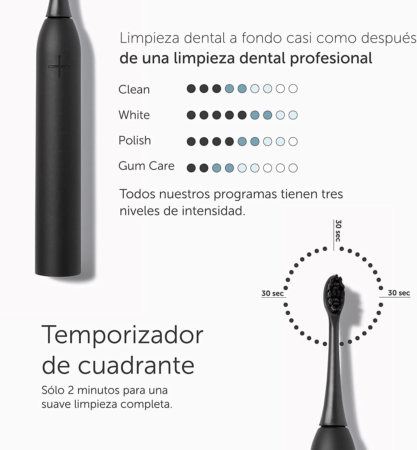 Wondersmile Cepillo de dientes sónico PRO - Ganador de la prueba 2023-100 días de prueba sin riesgo - Cepillo de dientes eléctrico con 4 programas (Ultimate Black)