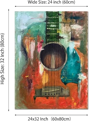 Miniatura 7 de YeiLnm Obra de Arte para Sala de Música 32x24 Guitarra Arte Música Decoración