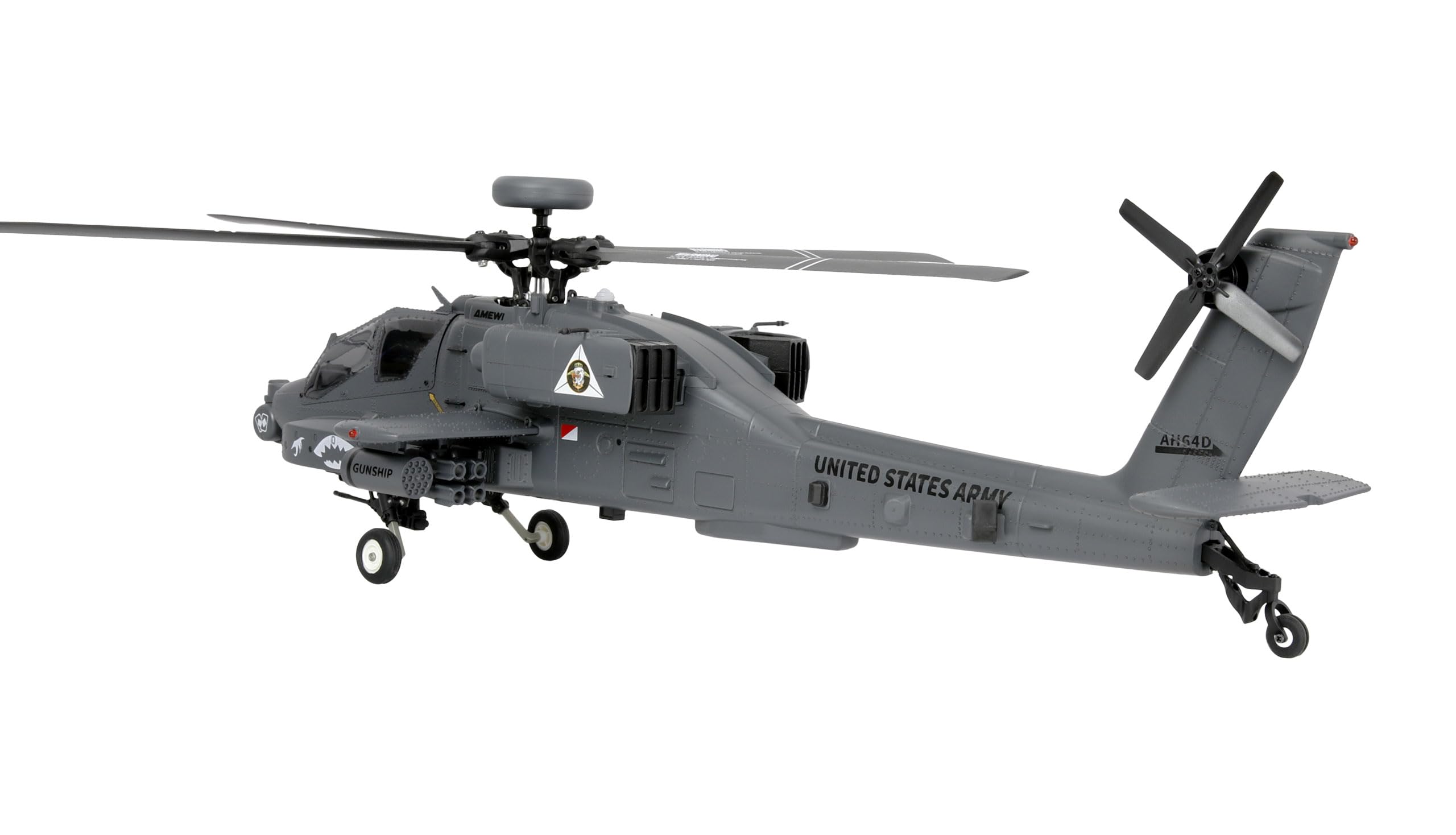 Amewi Apache AH-64D CP Helikopter 6G/3D RTF grau inkl. Fernsteuerung, Akku, Ladekabel, Zubehör