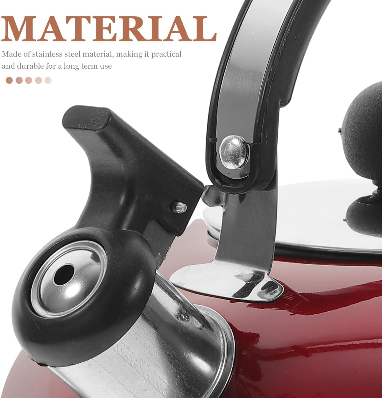 Whistling Kettle for Stove Top 7.87 Inch Hemispherical Tea Kettle with Ergonomic Handle Wide Opening for Easy Cleaning Kitchen Cookware for Tea and Coffee