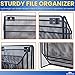1InTheOffice 3 Tiers File Folder Organizer, Desk Sorter, Black Mesh Organizer