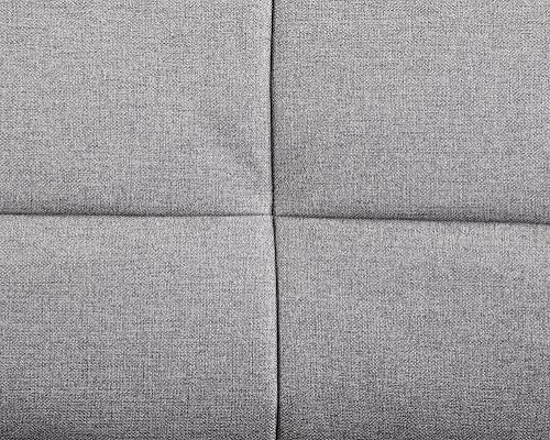 Home Detail 3 Seater Sofa Bed Fabric Storage Grey Fabric Clic-Clac Recliner Sofabed