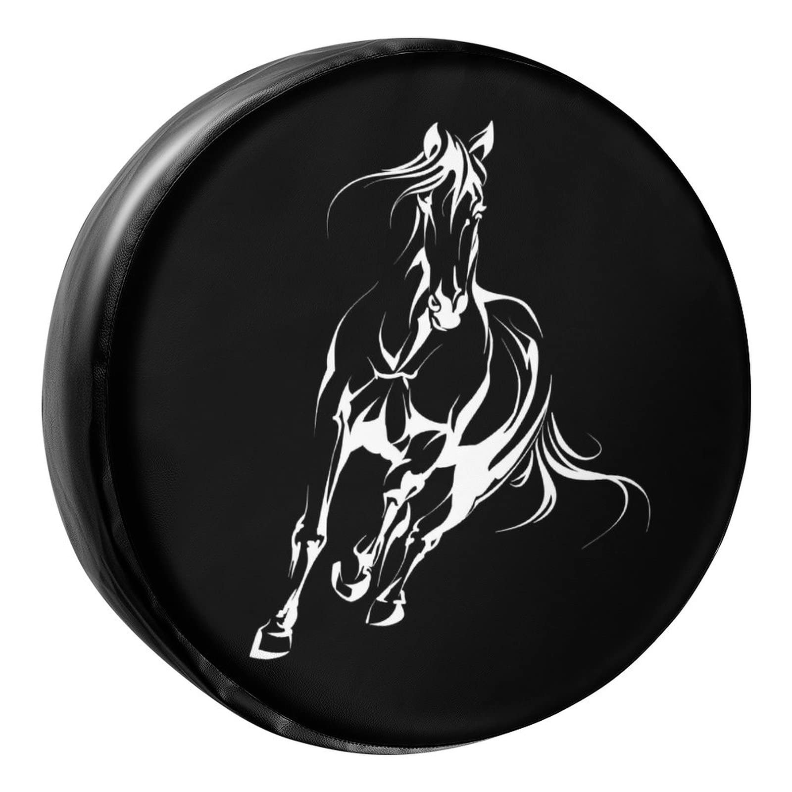 Foruidea Running Horse Spare Tire Cover PU Leather Wheel Tire Cover Fit Trailer, RV, SUV and Many Vehicle 17inch