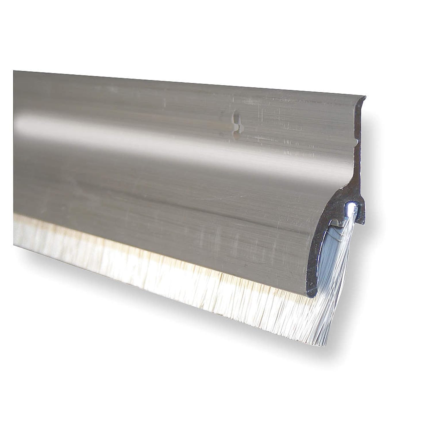 Pemko 345ANB48 Brush Door Bottom Sweep with Rain Drip, Mill Finish Aluminum Aluminum with Gray Nylon Brush Insert, 0.5625" W x 1.9375" H x 48" L