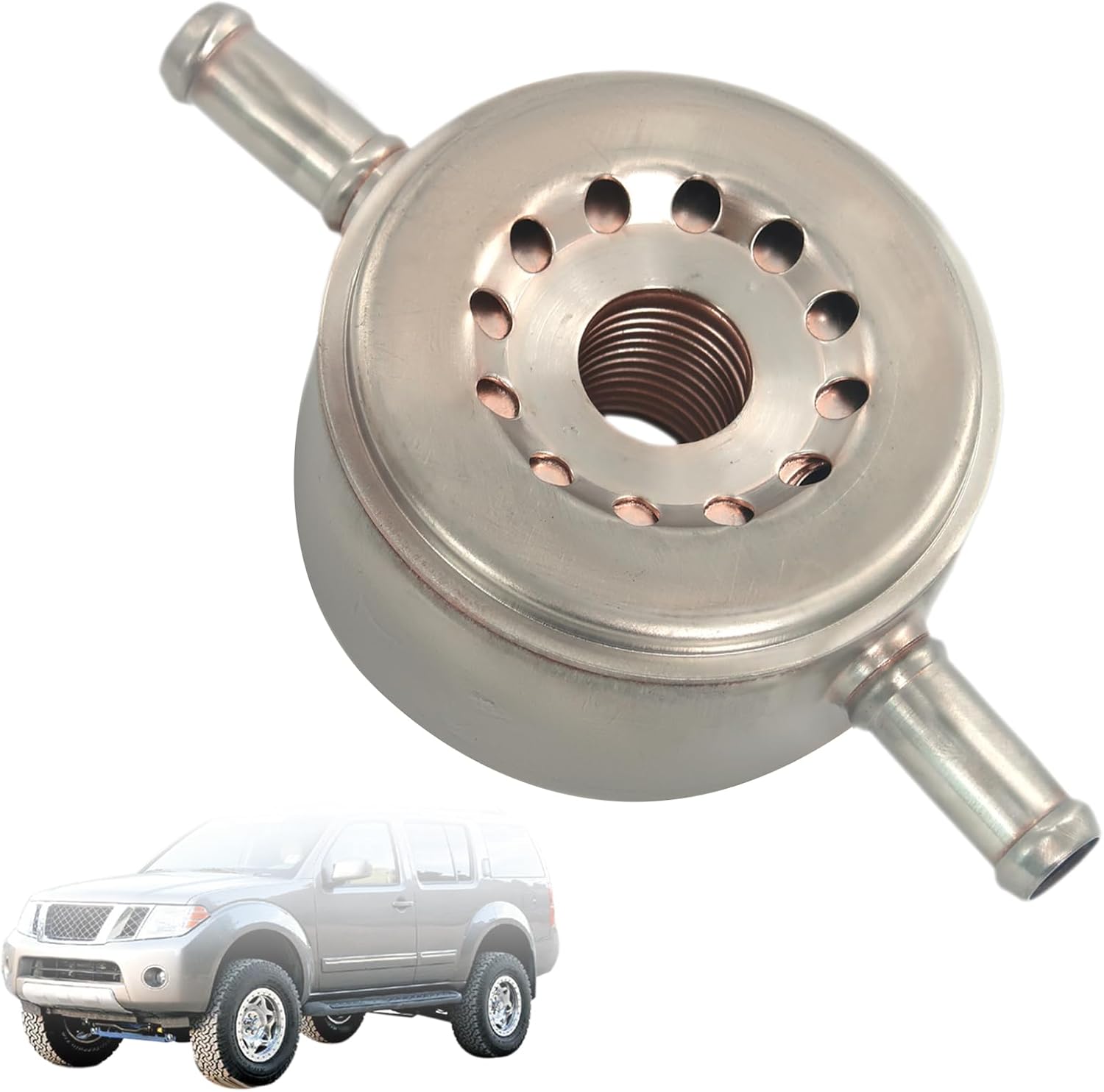 Engine Oil Cooler Compatible with 2008-2012 Nissan Pathfinder, 2008-2015 Titan, 2004-2015 Armada, 2006-2010 Infiniti QX56 5.6L V8, Replace 21305-ZQ51A, 21305-ZQ53A, 21305-ZQ52A