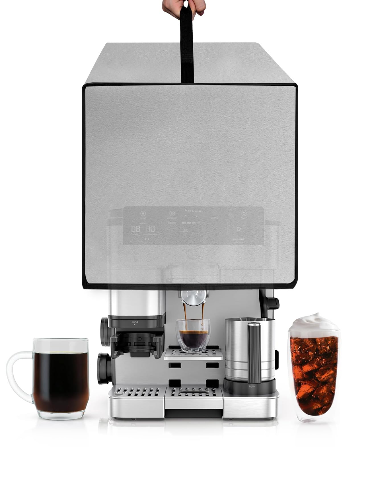 Housse pour machine à café goutte à goutte - Couvercle de machine à café de luxe - Couvercle intégré - Couvercle en nylon imperméable et antistatique - Compatible avec les machines à expresso Ninja