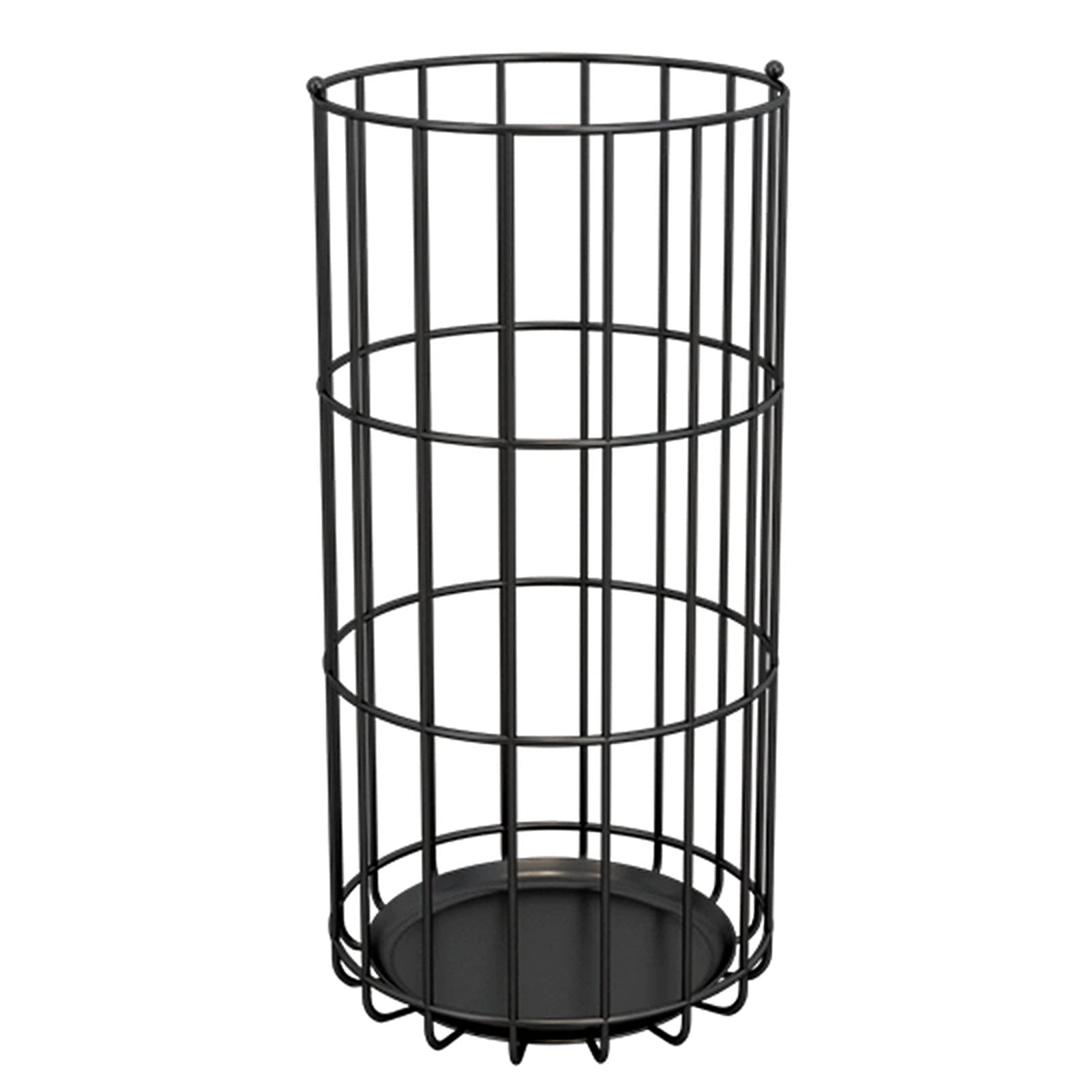 DFGHNBVC Metal Umbrella Stand Rack - Round Free Standing Holder With Drip Tray 2 Hooks For Canes Walking Sticks - Stylish Entryway Office Nizer - Black