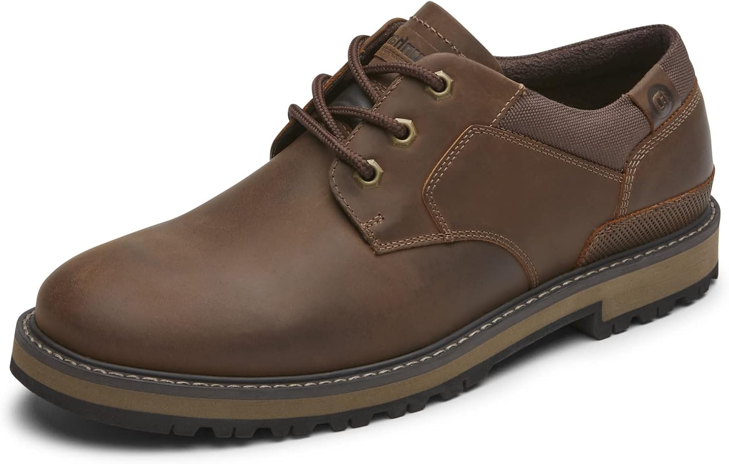 Dunham Men's Byrne Plain Toe Oxford, Brown Leather, 13 XX-Wide