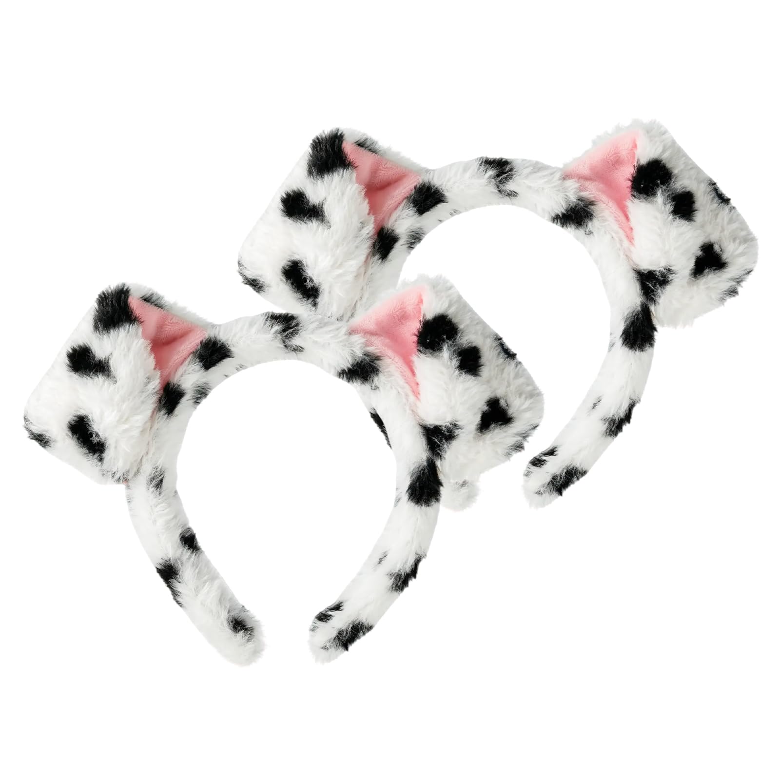 LTMMC 2 Pack Spotted Dog Ears Headband, Plush Dalmatian Costume Ears