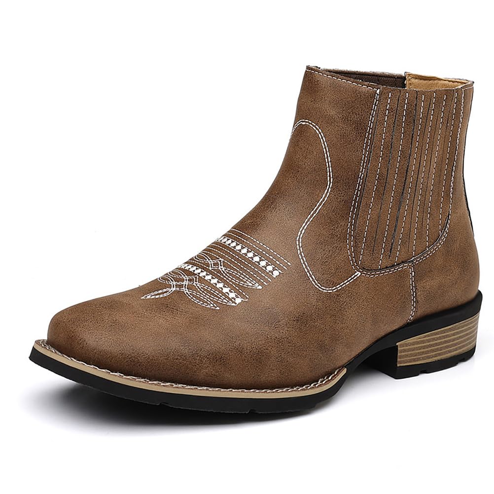 Botas Chelsea de Tobillo para Hombre Estilo Retro Vaquero Western
