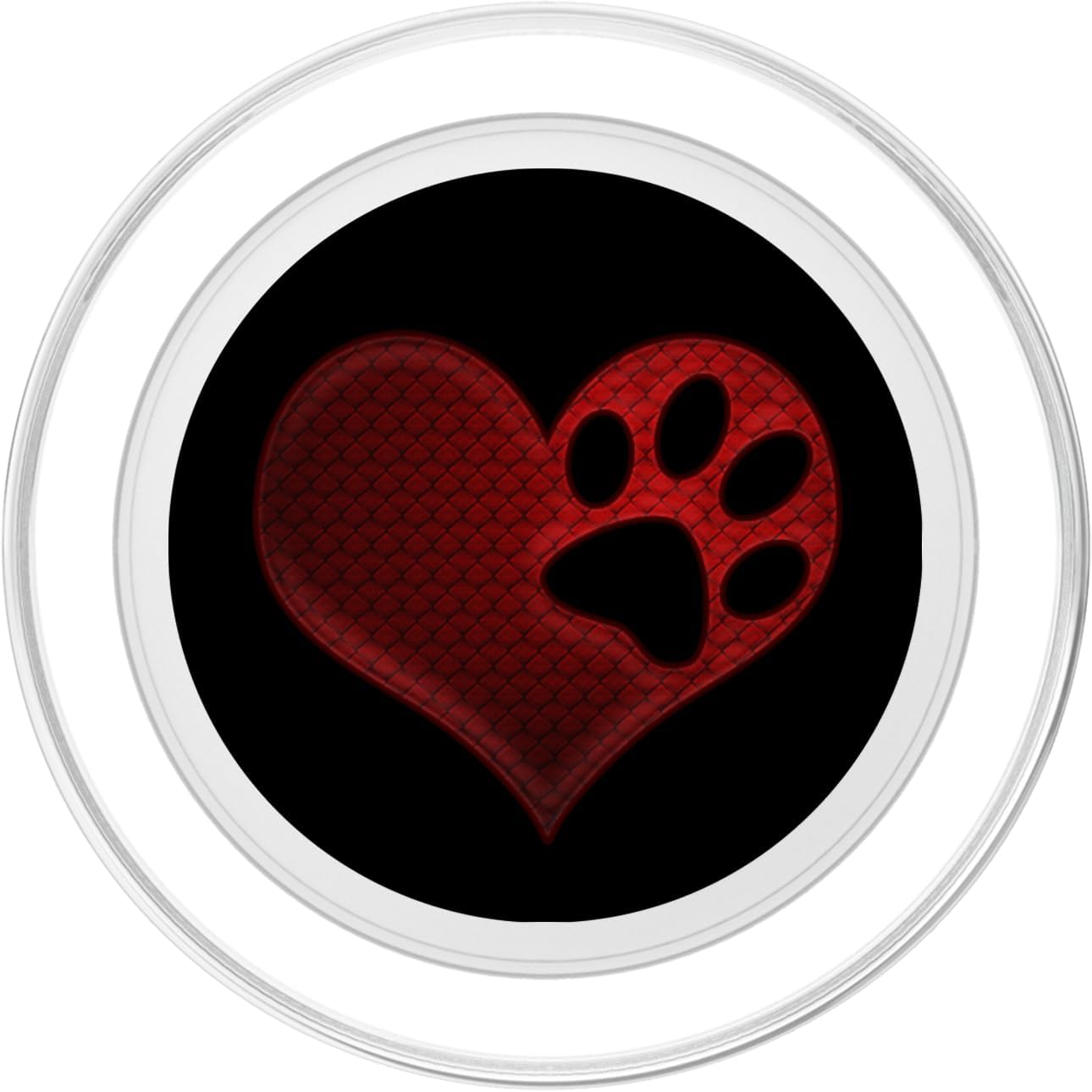 Red pattern Dog Paw Print Heart - dog paw on a Black PopSockets MagSafe PopGrip for iPhone