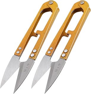 Aexit Brown Grip Hand Tools Thread Clip Tailor Yarn Spring Scissors Stitch Shears & Scissors Cutter 2Pcs