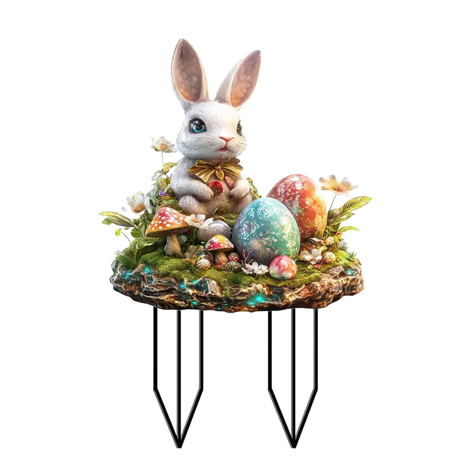 Gartenstecker Ostern Deko Garten Hasen Osterdeko Osterhase Außen Gartenschilder Osterdekoration Outdoor Frühlingsdeko Garten Stecker Osterhasen Figuren Groß für Draußen Frühling
