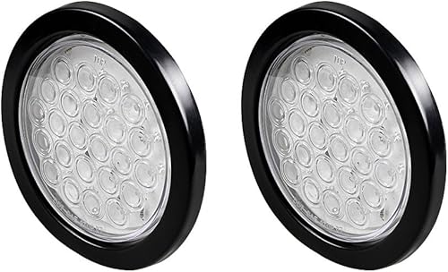 Miniatura 8 de CORP - Juego de 2 unidades para remolques de caravana, camión, SUV, sedán, 2 unidades, 4 pulgadas, color blanco, redondo, 24 diodos, luz de