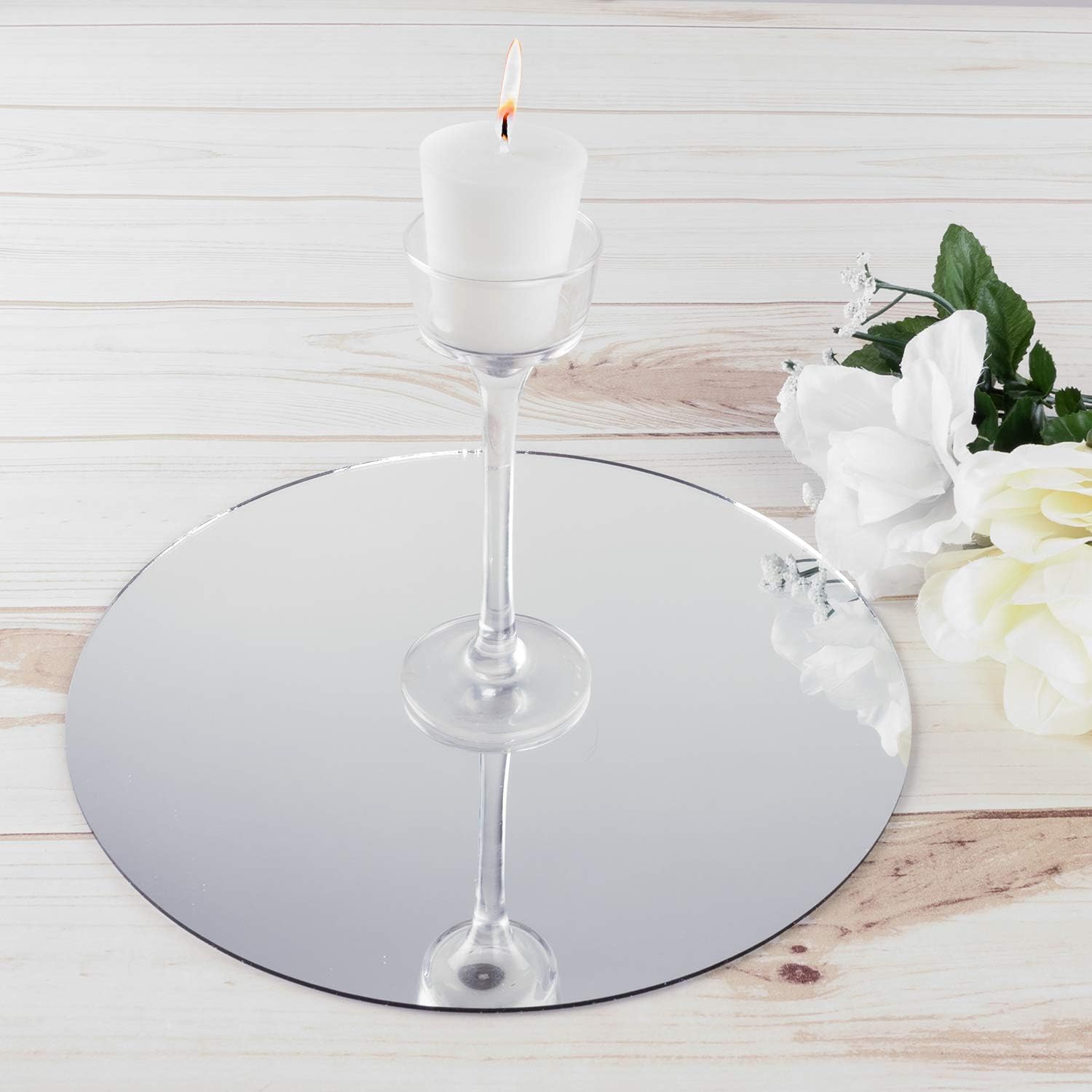 Round Mirror Wedding Table Centerpieces, 10 Pieces, 10" Inches image 5