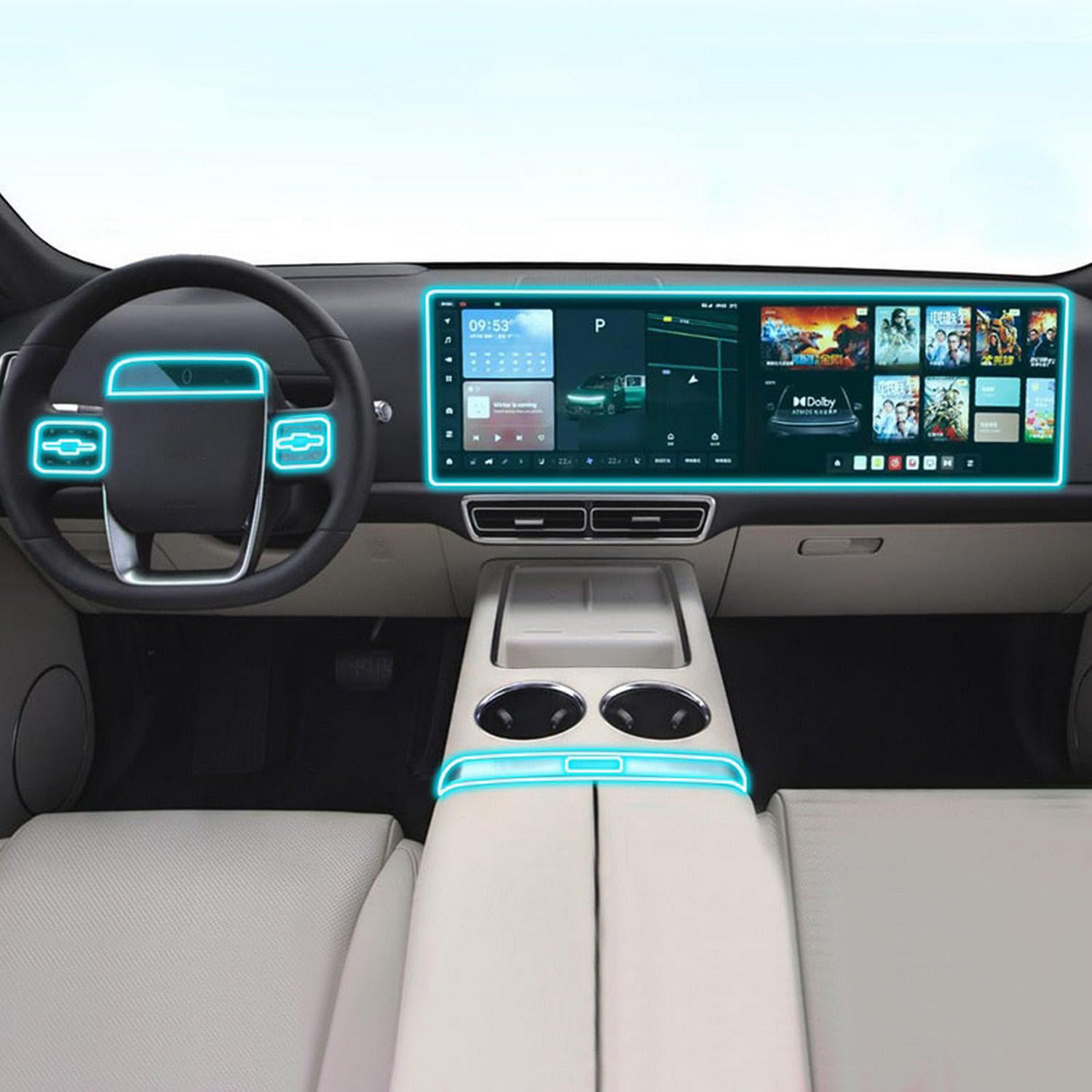 Film anti-rayures voiture TPU pour console Leading Ideal L7 L8 L9
