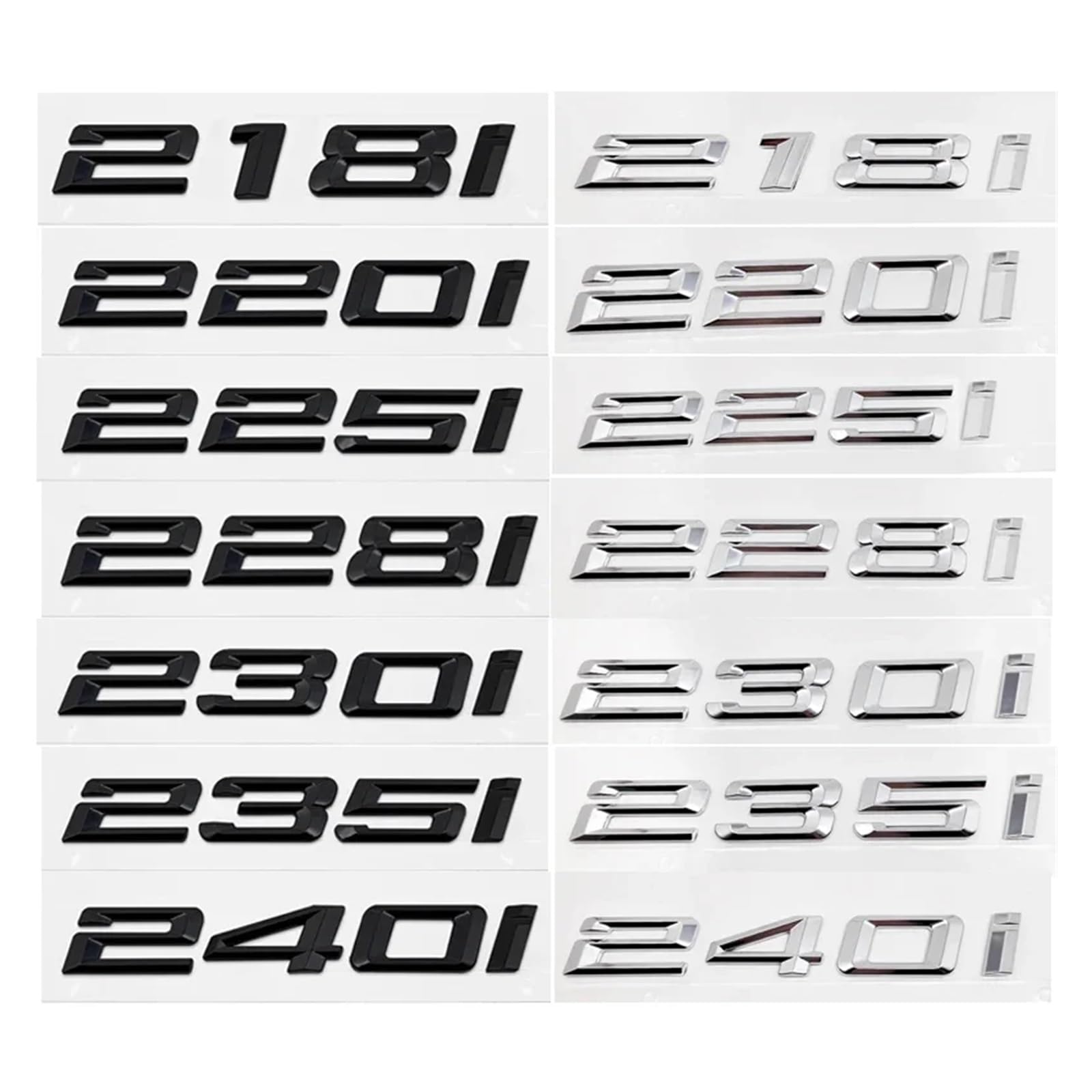 Autocollant Lettres BMW 3D - ABS - Pour E46, F30, E90 - Modèles 316i à 335i