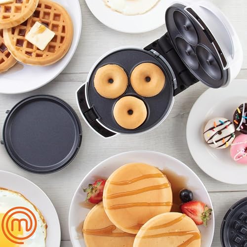 Miniatura 7 de MasterChef Mini máquina de desayuno navideño 3 en 1 haz huevos, panqueques, donas, gofres y más en 1 electrodoméstico fácil de usar. 3 platos de