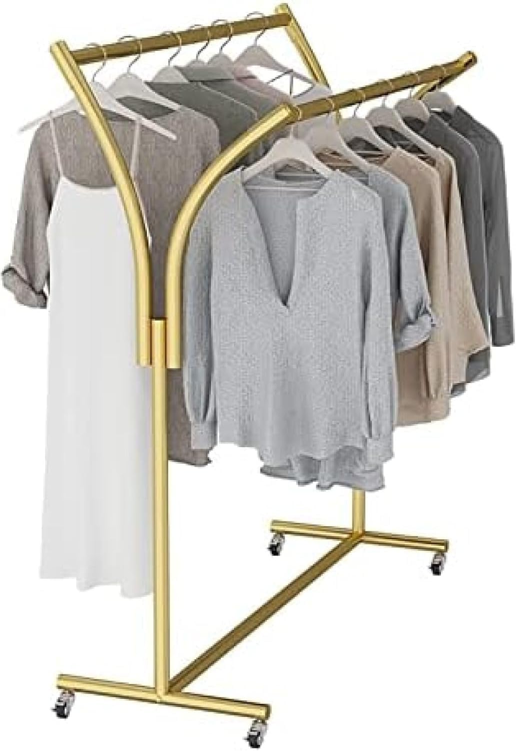 Porte-vêtements en métal gold 80x150cm robuste sur roues