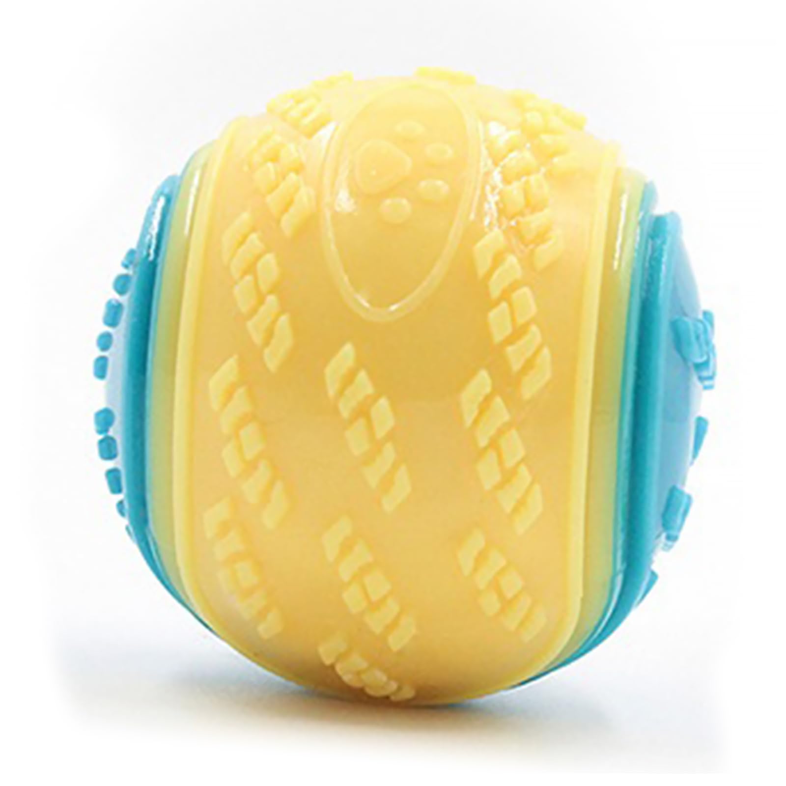 Squeaky Dog Ball Toys, Dog Teeth Resistant Balls, Dog Toys Teeth Cleaning Puppy Chew Toys Pet Training Ball Dog Interactive Dog Ball, For Relieving Dog Anxiety, Cleaning Teeth (1PC Yellow Blue)