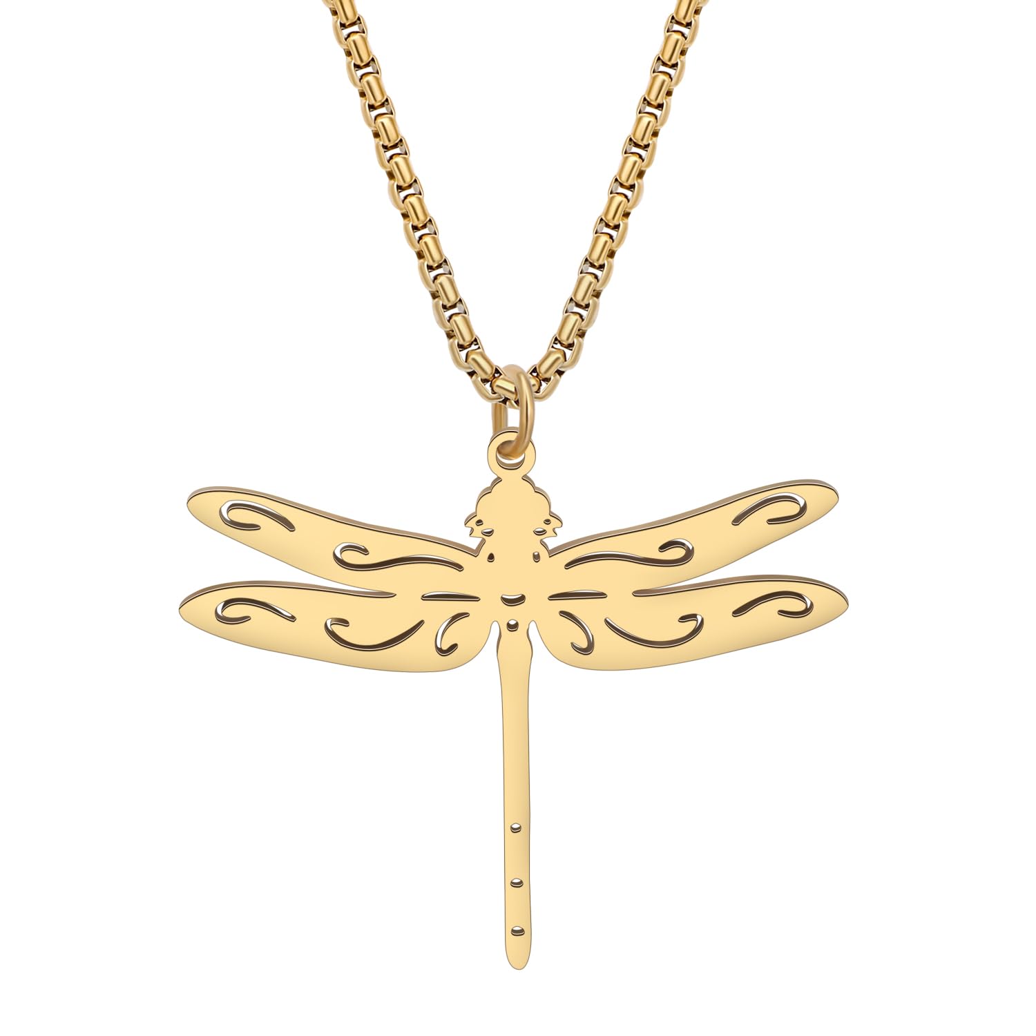 DOWAY Edelstahl Libelle Halskette Anhänger Insekt Libelle Schmuck Geschenke für Damen Mädchen Libellen Stuff Charms
