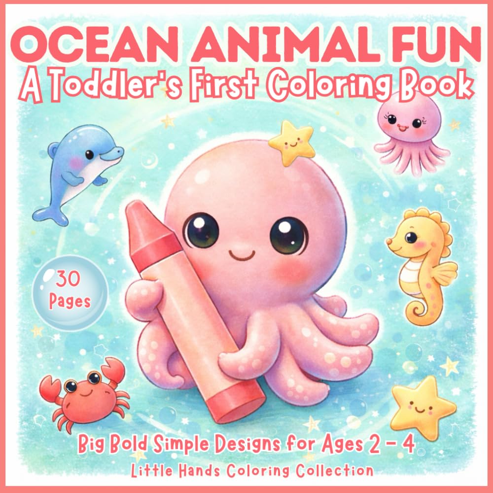 Ocean Animal Fun: A Toddler's First Coloring Book (Little Hands Coloring Collection)