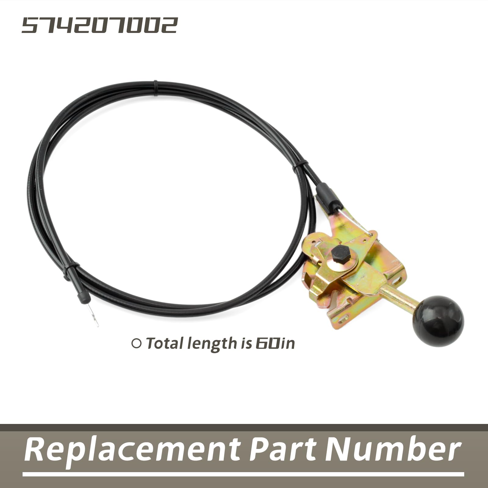 574207002 - Cable del acelerador para cortacésped compatible con Husqvarna PZ29FXBF 2015-2024 PZ34FXBF PZ5426FX Reemplazo de cortacésped de giro cero para RedMax CZT72X Cable de control del