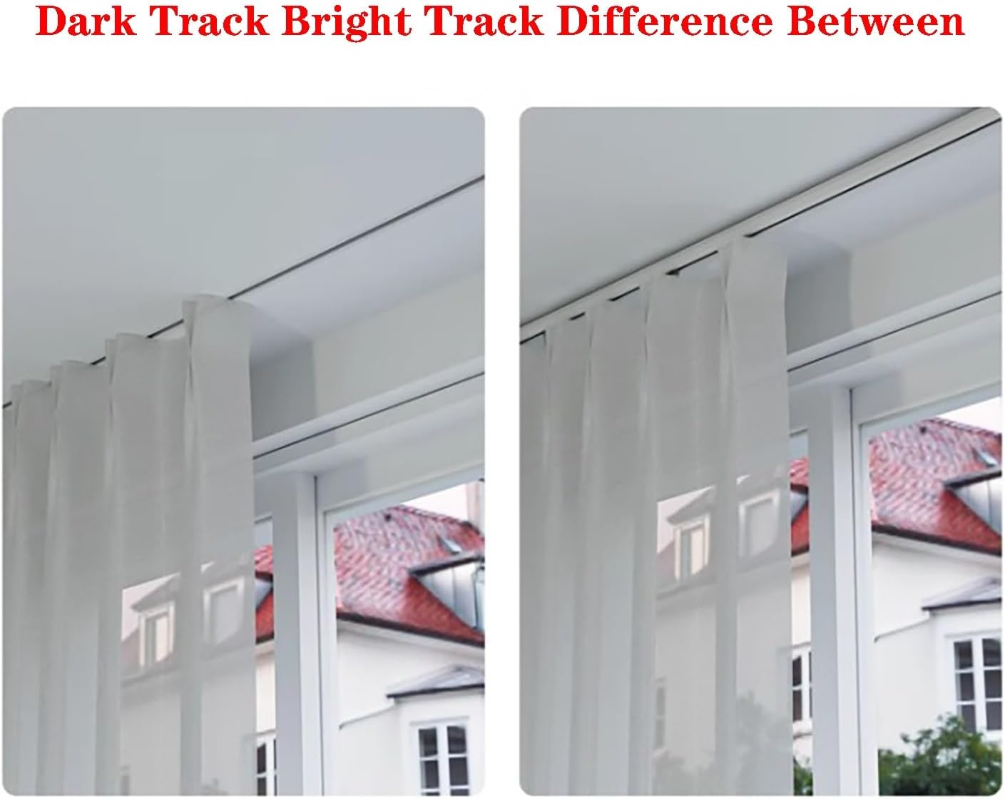 Invisible Curtain Rods, Ceiling Mounted Curtain Track Rail, Aluminum Hidden Curtain Track Set, for Bedroom/Window/RV(White,1.0m/3.3ft)