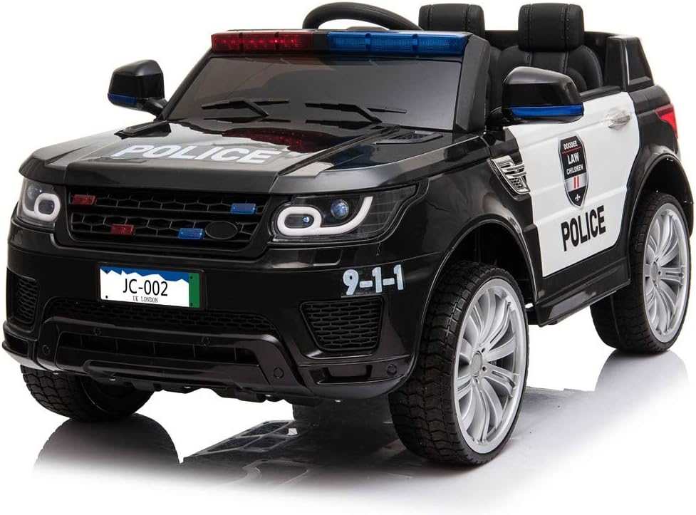 Epic Play Kids Police 4x4 Off Road Jeep Sport Style Roader 12v Electric / Battery Ride On Car Black