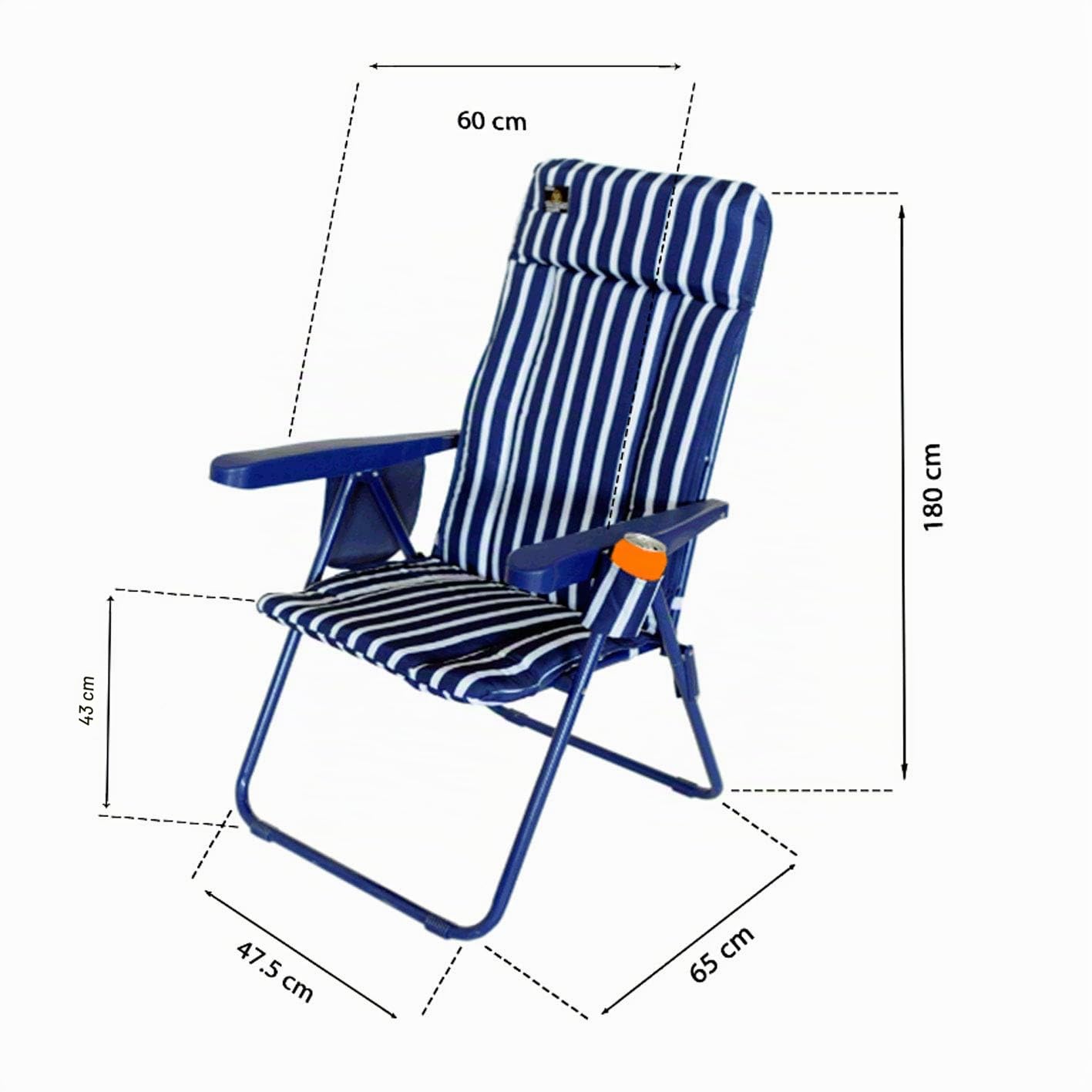 CREVICOSTA QUALITY MARK MARCAS DE CALIDAD - Omega 2403-NEW - Sillón Acolchado de Exterior Plegable y reclinable (Marinera)