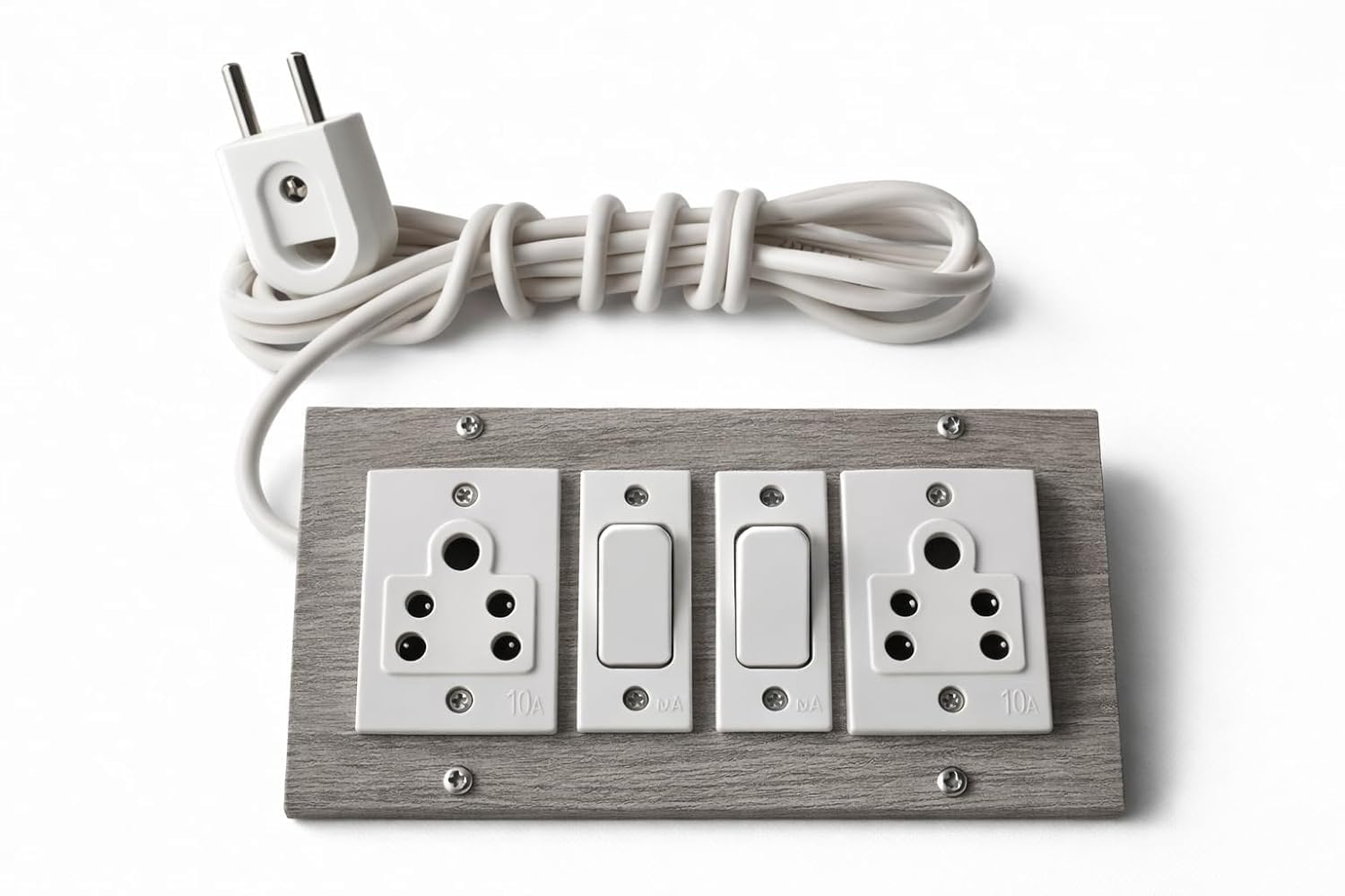 Compact Wooden Extension Board with 2 switches and 2 sockets, Designed for Safe and Convenient Everyday Power Usage.-picture-33